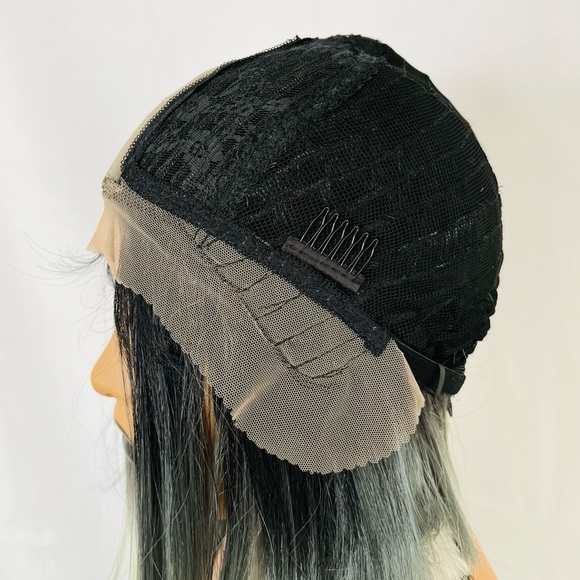 Gorgeous & Classic Ombre Pearl Grey Premium Fiber Lace Front Wig! - Picture 7 of 10